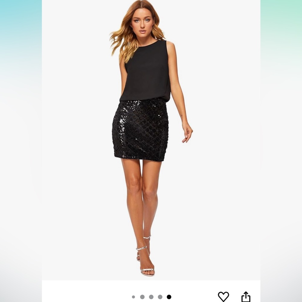 ROMWE ✨ Flirty & Fabulous Black Sequin Party Dress – Size M ✨
